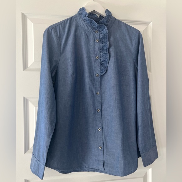 J. Crew Factory Tops - JCREW FACTORY | Eyelet Embellished Button Down M 📚